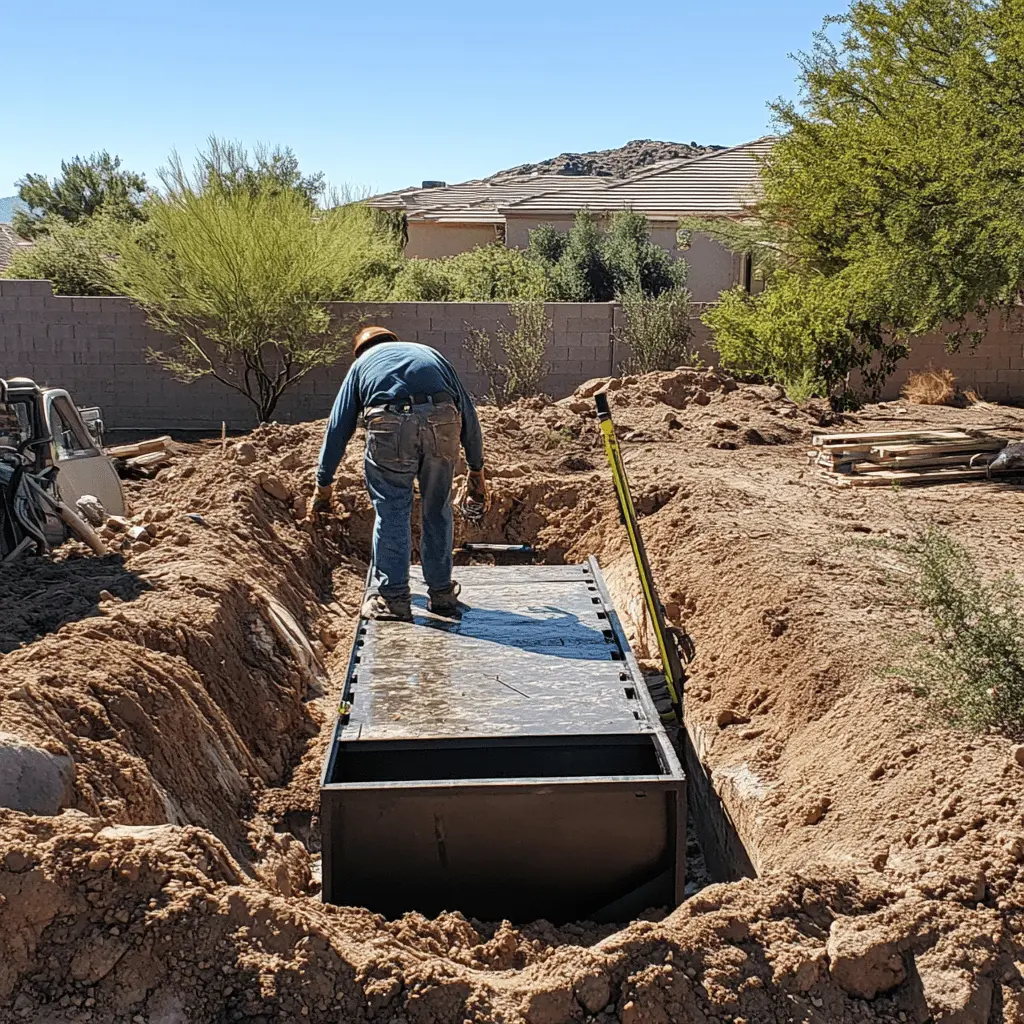 New septic system installation at an Arizona property